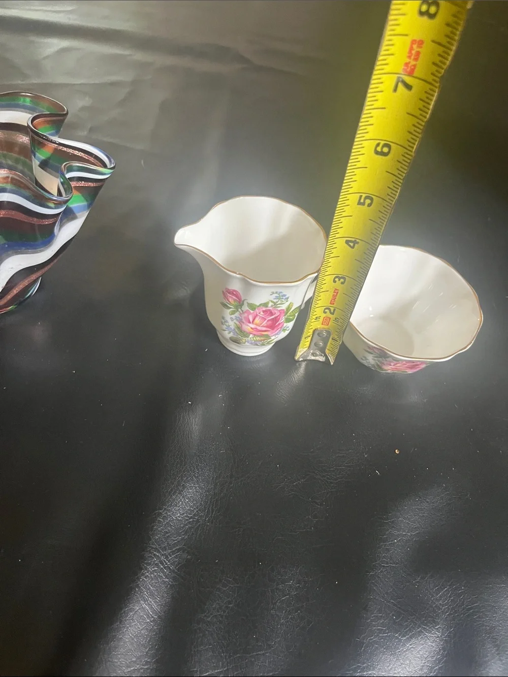 Royal Grafton White Porcelain Creamer and Sugar Bowl Set with Pink Rose Motif